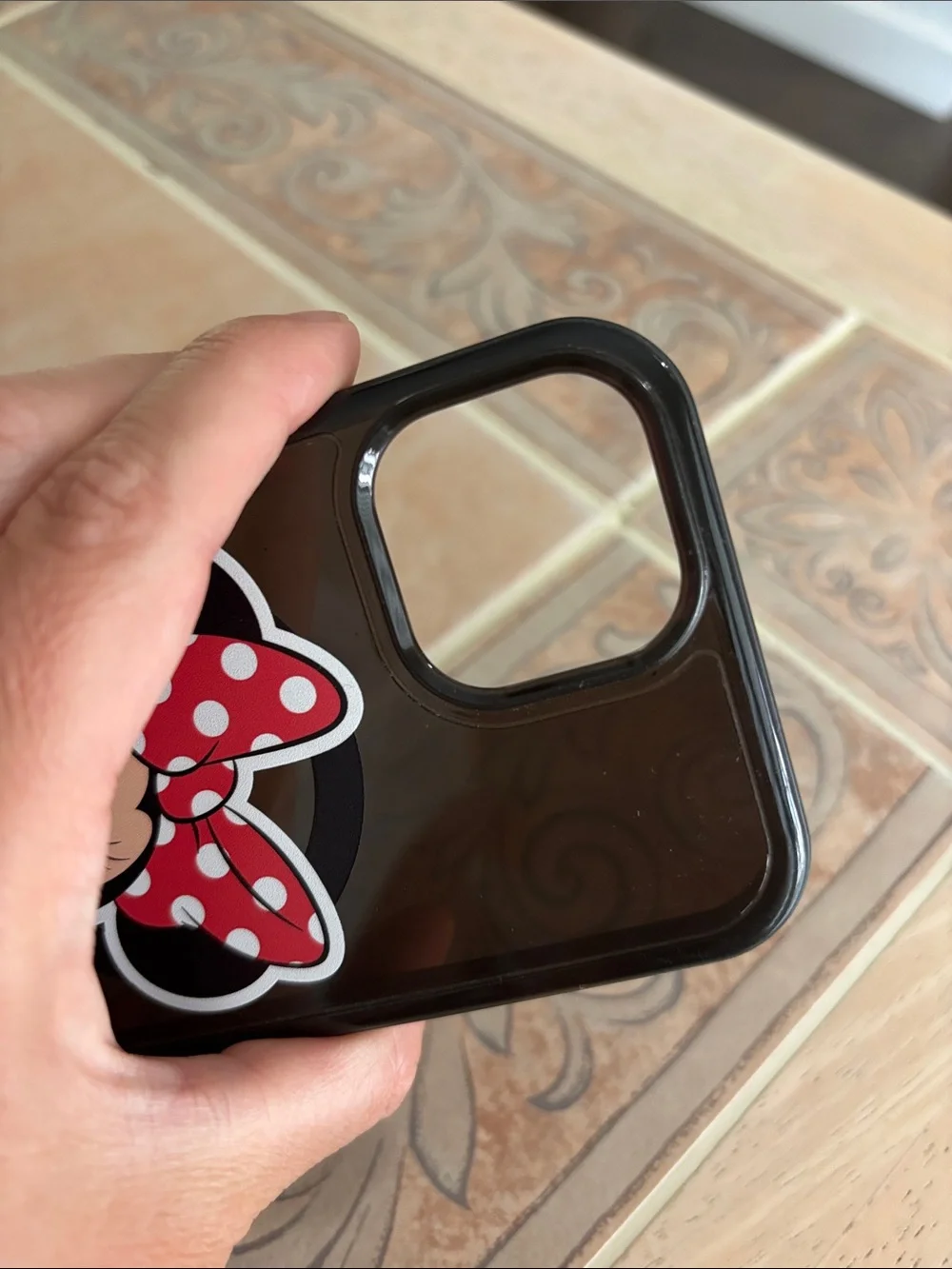 Disney Otterbox iPhone15 Black Minnie Mouse Hard Phone Case with Red Accents